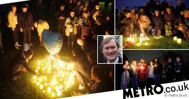 Hundreds of mourners attend candlelit vigil for Sir David Amess