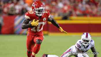 Chiefs' Hill expected to play vs. WFT, source says