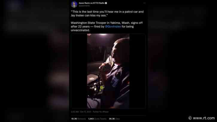 Viral VIDEO: Veteran state trooper forced out for refusing Covid jab, signs off for last time by telling governor to ‘KISS MY ASS’