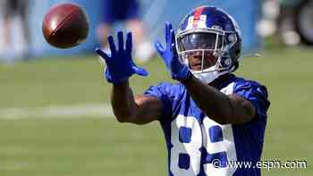 WR Toney tweaks ankle injury in Giants' defeat