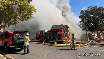 Fresno firefighters battling two large building fires