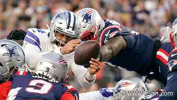 Patriots' Ja'Whaun Bentley swipes ball from Dak Prescott to deny Cowboys