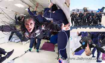 Disabled 'astronauts-in-training' complete a zero-gravity flight 32,000ft above Earth