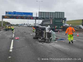 Multi-vehicle crash brings delays on M25 near Staines