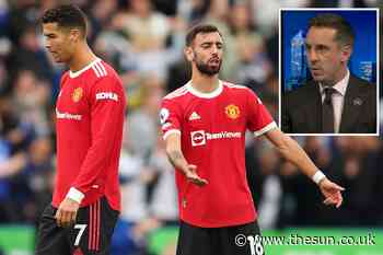 Man Utd legend Gary Neville slams Cristiano Ronaldo and Bruno Fernandes for ‘waving arms’ at team-mate in f... - The Sun