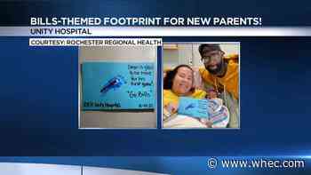Brockport couple gets Bills-themed footprint from Unity Hospital