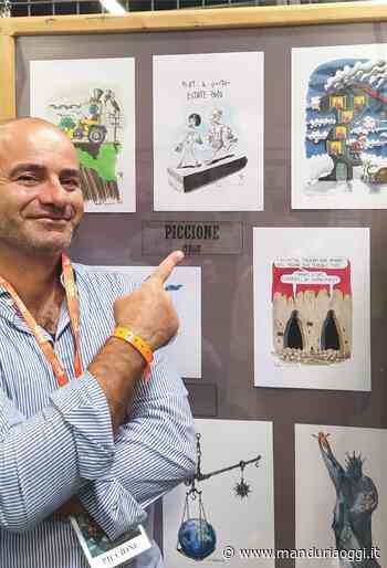 MANDURIA - Il vignettista Paolo Piccione al 40° Salon International di Saint Just - ManduriaOggi