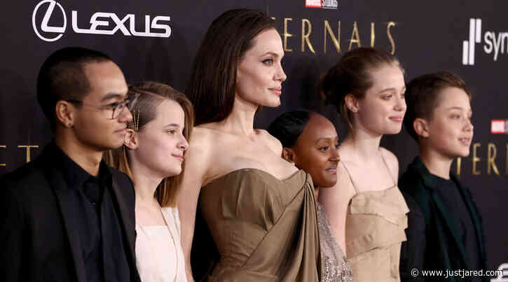 Angelina Jolie Brings Five of Her Kids to 'Eternals' Red Carpet Premiere - See Photos!