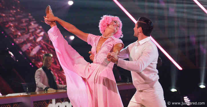 Amanda Kloots Earns a Near-Perfect Score on 'DWTS' Grease Night After Derek Hough Deducts a Point (Video)