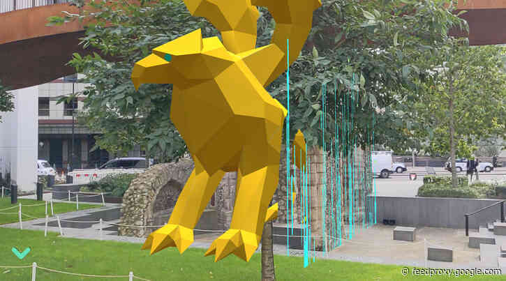 Augmented reality beasties hanging around London Wall