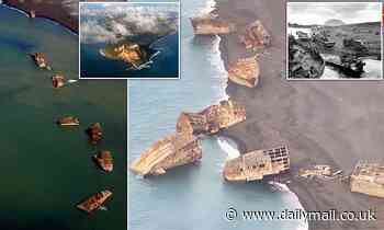Japanese ghost ships sunk during World War II are spotted as seismic activity raise them