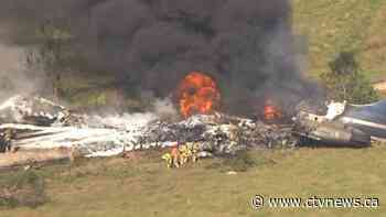 No major injuries after plane runs off Texas runway, burns