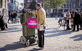 Vuilnisbakrobot trapt opvallende campagne af: 'Mag ik je peuken?' - Gent