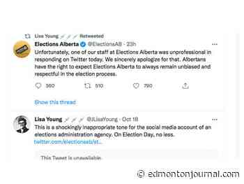 Elections Alberta launches formal review of social media policies after election day Twitter spat