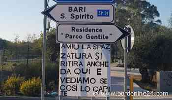 Bari, spunta un cartello sulla segnaletica: "La spazzatura si ritira anche qui" - Borderline24 - Il giornale di Bari