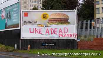 McDonald's Big Mac advert on Bradford billboard vandalised