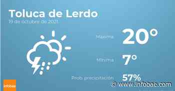 Previsión meteorológica: El tiempo hoy en Toluca de Lerdo, 19 de octubre - infobae