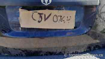 Ontario driver pulled over and charged for using 'homemade licence plate'