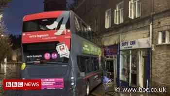 Double-decker bus hits fish and chip shop in Dudley - BBC News