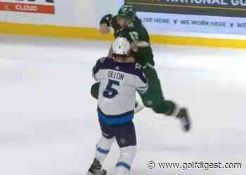 Marcus Foligno attempts superman punch in fight, narrowly misses ending Brenden Dillon's life - Golf Digest