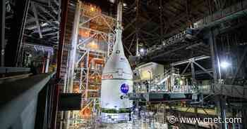 NASA unveils epic views of Artemis mega moon rocket with spacecraft on top     - CNET