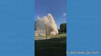 WATCH:  Water main break shoots water skyward