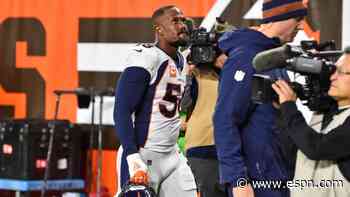 Broncos LB Miller ruled out with ankle injury