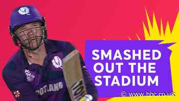 T20 World Cup: Richie Berrington thumps six out of stadium for Scotland against Oman.