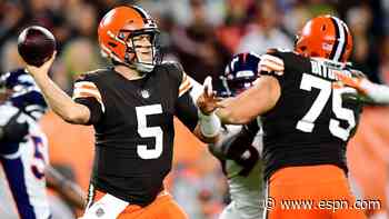 Keenum -- in for Mayfield -- helps Browns end skid, stay in playoff race