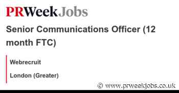 Webrecruit: Senior Communications Officer (12 month FTC)