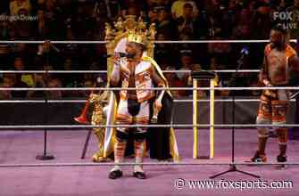 Xavier Woods celebrates his official King of the Ring Coronation