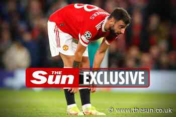 Man Utd in shock injury blow as Bruno Fernandes a DOUBT for huge Liverpool match after being spotted... - The Sun