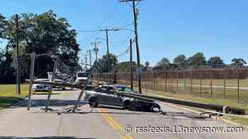 Man arrested after going over 115 mph in a 55 zone, crashing into power line, Virginia State Police say