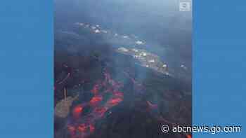 WATCH:  Aerial footage shows lava flows from La Palma volcano