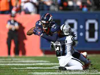 WATCH: Broncos’ Courtland Sutton fights past Raiders defenders en route to touchdown - The Denver Post