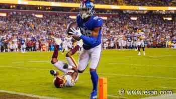 Giants WR Slayton making return; Shepard inactive