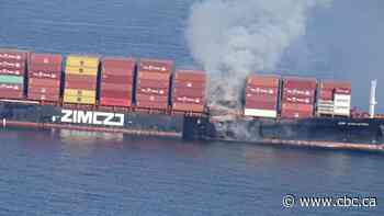 Hazardous materials burned aboard container ship anchored off southern B.C.