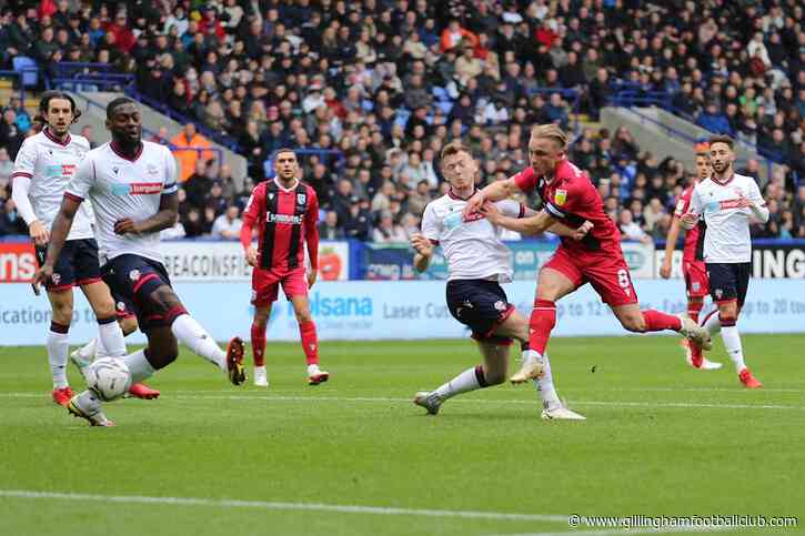Report | Bolton Wanderers 2-2 Gillingham - News - gillinghamfootballclub.com