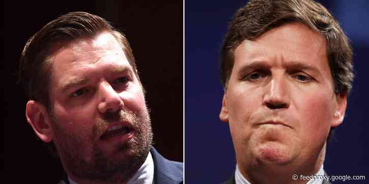 Rep. Eric Swalwell got a chilling and threatening voicemail filled with slurs from a fan of Fox News' Tucker Carlson