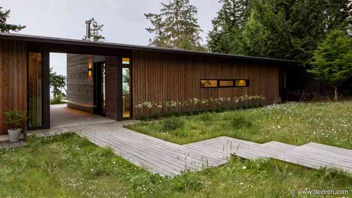 Rough-sawn cedar clads Whidbey Dogtrot house in Washington by SHED