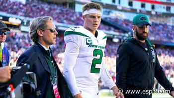 Jets QB Wilson leaves game with injured knee