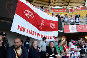 Saints flag proudly displayed at the England double header in France - St Helens Star