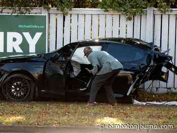 Crash crash in northeast Edmonton tears vehicle in half