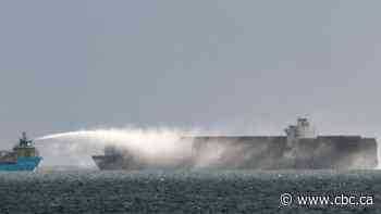 Container fire on freight ship near Victoria mostly under control, says Canadian Coast Guard