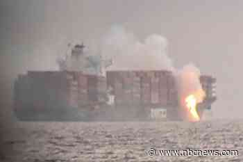 'Emergency zone' around blazing cargo ship off Canada as dangerous chemicals catch fire