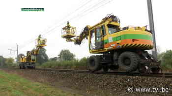 Infrabel zet spoorvrachtwagen in bij elektrificatiewerken spoorlijn Hasselt - Mol - TV Limburg