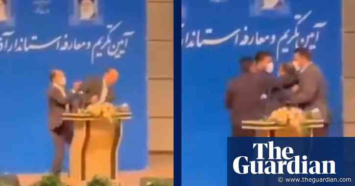 Iranian regional mayor is slapped in the face during inauguration – video