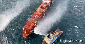 Crews continue to monitor B.C. cargo ship fire amid stormy weather