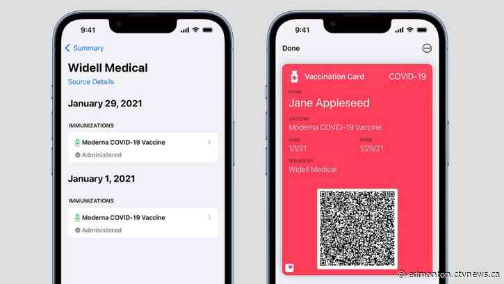 Here’s how Albertans can add their COVID-19 vaccine record to Apple Wallet