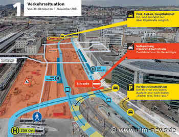 Friedrich-Ebert-Straße in Ulm in beide Fahrtrichtungen gesperrt